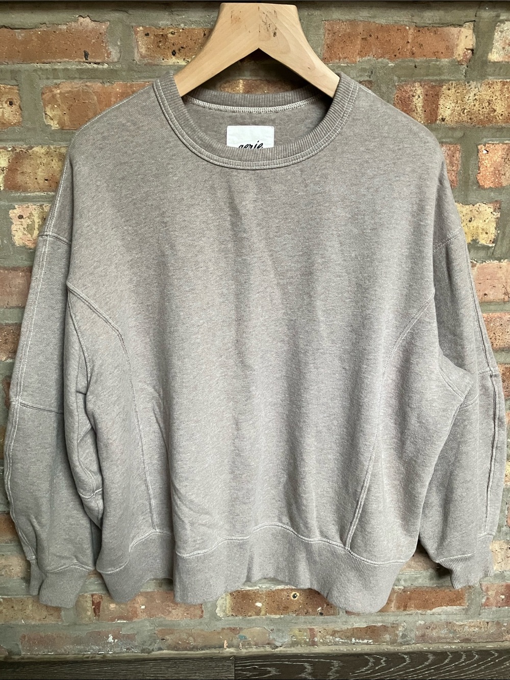 oversized Aerie Go-To Sweatshirt-Taupe Gray